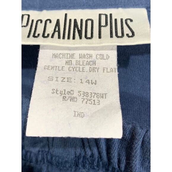Size 14W Piccalino Plus Women's 2 Piece Outfit 1980s Vintage Pants Top Cotton - Picture 7 of 8